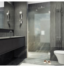 Душевая дверь Maybah Glass 705x1950 на петлях Хром глянцевый стекло сатиновое