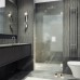 Душевая дверь Maybah Glass 705x1950 на петлях Хром глянцевый стекло сатиновое