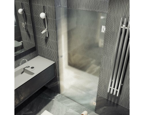Душевая дверь Maybah Glass 705x1950 на петлях Хром глянцевый стекло сатиновое