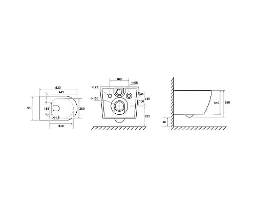 Унитаз Tece Spring R 9700998 подвесной с сиденьем Микролифт