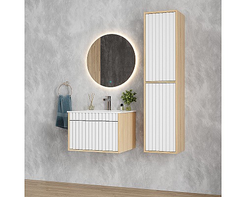 Шкаф пенал Onika Дайлер 35 403568 подвесной Белый Дуб сонома