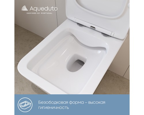 Унитаз Aqueduto Macio MAC0110 подвесной Белый глянцевый с сиденьем Микролифт