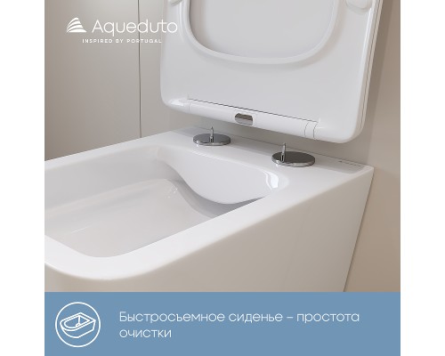 Унитаз Aqueduto Macio MAC0110 подвесной Белый глянцевый с сиденьем Микролифт