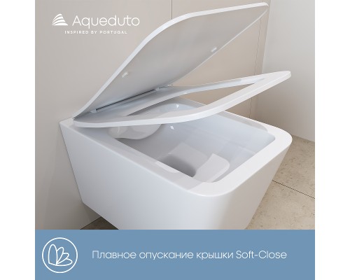 Унитаз Aqueduto Macio MAC0110 подвесной Белый глянцевый с сиденьем Микролифт