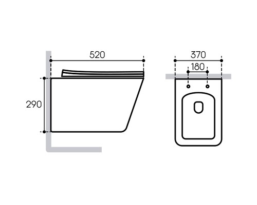 Унитаз Aqueduto Macio MAC0110 подвесной Белый глянцевый с сиденьем Микролифт