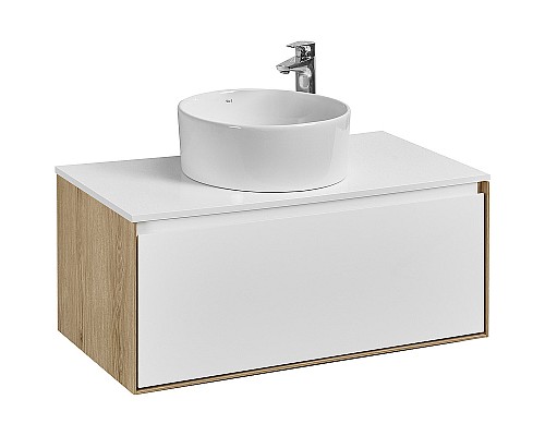 Тумба под раковину Aquaton Либерти 90 1A279901LYC70 подвесная Дуб эльвезия Белая