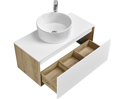 Тумба под раковину Aquaton Либерти 90 1A279901LYC70 подвесная Дуб эльвезия Белая