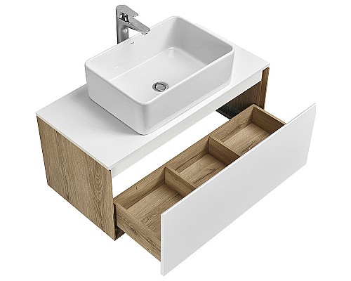 Тумба под раковину Aquaton Либерти 90 1A279901LYC70 подвесная Дуб эльвезия Белая