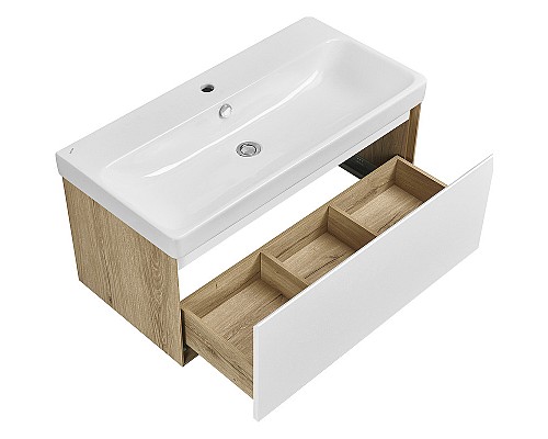 Тумба под раковину Aquaton Либерти 90 1A279901LYC70 подвесная Дуб эльвезия Белая