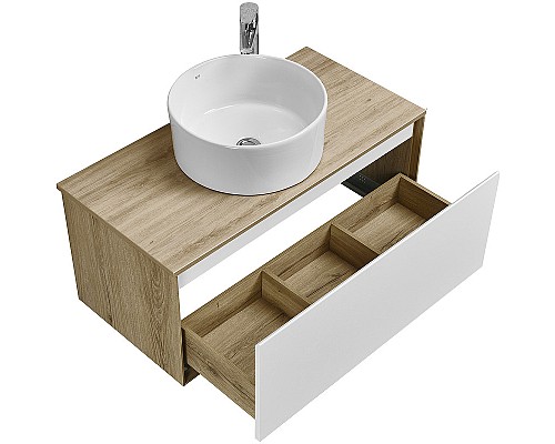 Тумба под раковину Aquaton Либерти 90 1A279901LYC70 подвесная Дуб эльвезия Белая