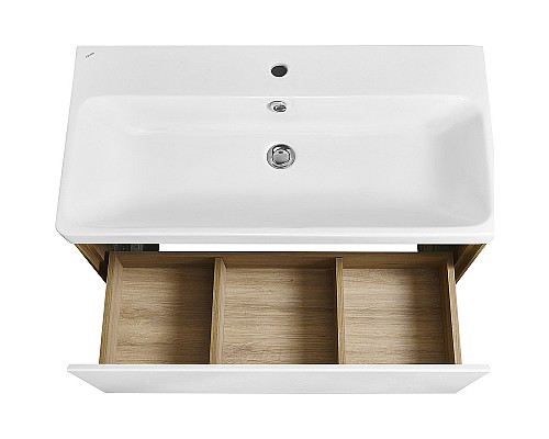 Тумба под раковину Aquaton Либерти 90 1A279901LYC70 подвесная Дуб эльвезия Белая