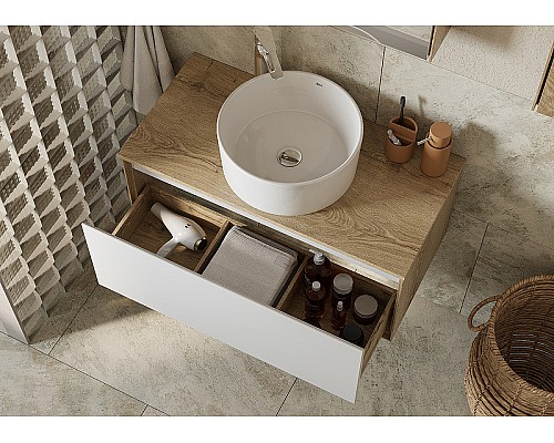 Тумба под раковину Aquaton Либерти 90 1A279901LYC70 подвесная Дуб эльвезия Белая