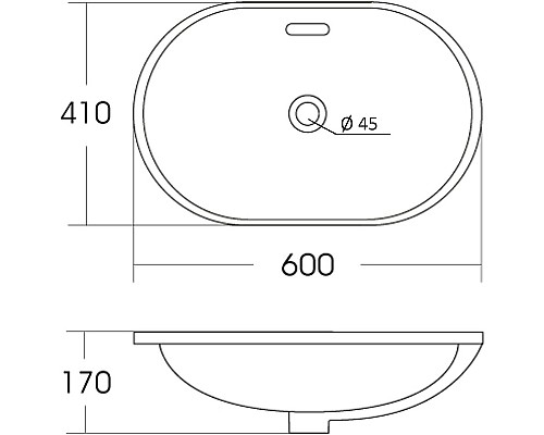 Раковина Orange 60 B05-600W Белая глянцевая
