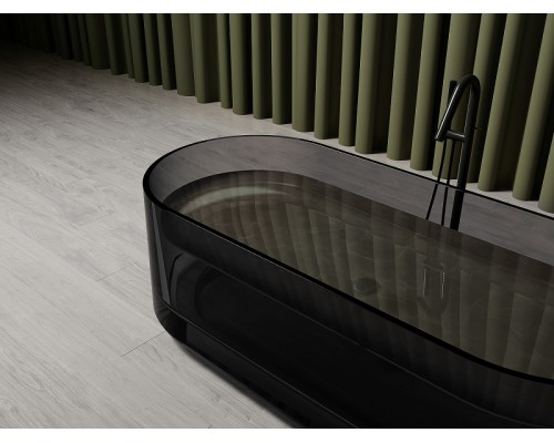 Ванна из полиэфирной смолы Abber Kristall 170х75 AT9708Onyx Черная без гидромассажа