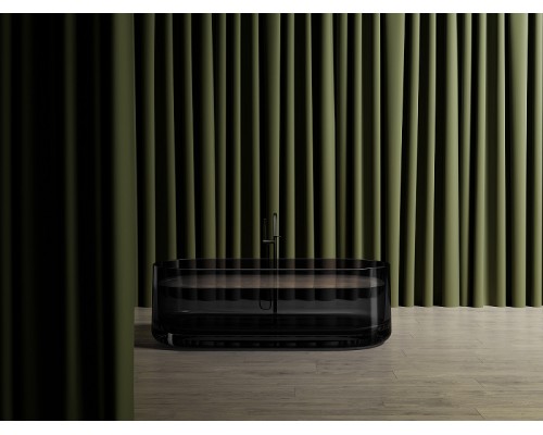 Ванна из полиэфирной смолы Abber Kristall 170х75 AT9708Onyx Черная без гидромассажа