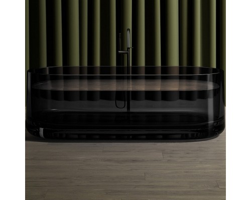 Ванна из полиэфирной смолы Abber Kristall 170х75 AT9708Onyx Черная без гидромассажа