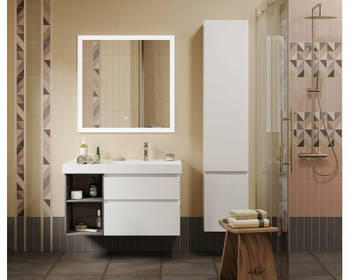 Шкаф пенал Kerama Marazzi Cubo 35 R подвесной Белый матовый