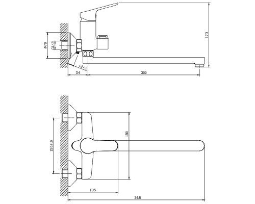 Смеситель для ванны Splenka S07.22 универсальный Хром