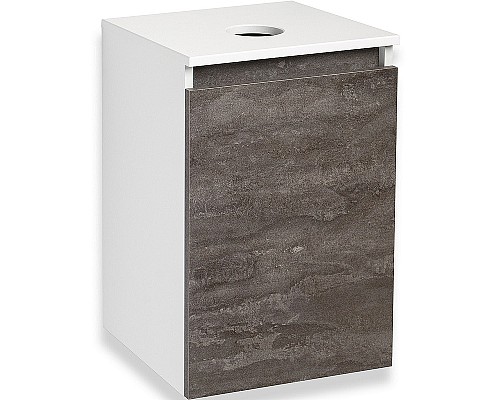 Тумба под раковину Runo Бари 40 00-00001376 подвесная Железный камень Белая