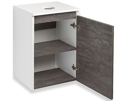 Тумба под раковину Runo Бари 40 00-00001376 подвесная Железный камень Белая
