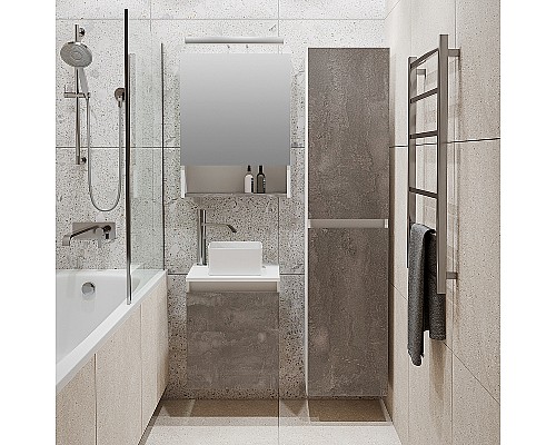 Тумба под раковину Runo Бари 40 00-00001376 подвесная Железный камень Белая