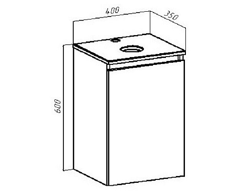 Тумба под раковину Runo Бари 40 00-00001376 подвесная Железный камень Белая