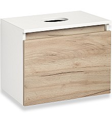 Тумба под раковину Runo Бари 60 00-00001374 подвесная Крафт дуб Белая