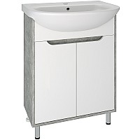 Тумба под раковину Runo Эко 60 00-00001327 Серый бетон Белая