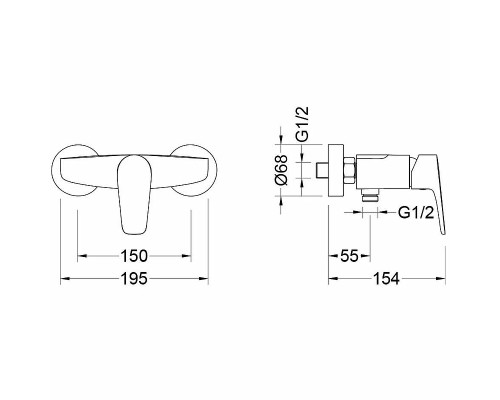 Смеситель для душа Aquatek Бетта AQ1160CR Хром