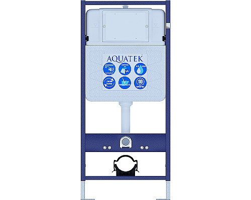 Комплект унитаза с инсталляцией Aquatek Set Aquatek Альтаир cm-012 4в1 с сиденьем Микролифт и Черной матовой клавишей смыва