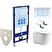 Комплект унитаза с инсталляцией Aquatek Set Aquatek Классик cm-009 4в1 с сиденьем Микролифт и Белой клавишей смыва