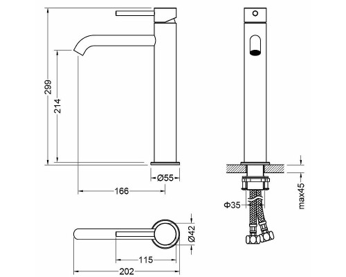 Смеситель для раковины Aquatek Европа AQ1304MB Черный матовый