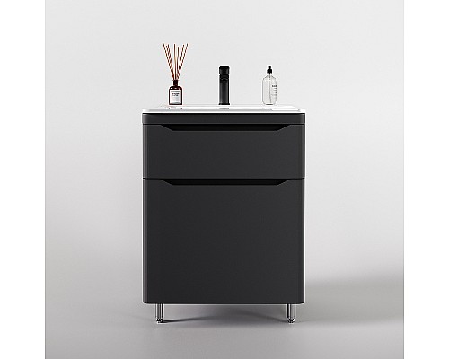 Тумба под раковину Style Line Марелла 70 Люкс Plus СС-00002400 Серый матовый антискрейтч