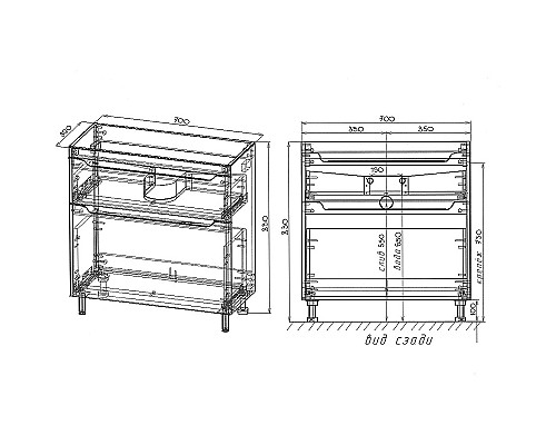 Тумба под раковину Style Line Марелла 70 Люкс Plus СС-00002400 Серый матовый антискрейтч
