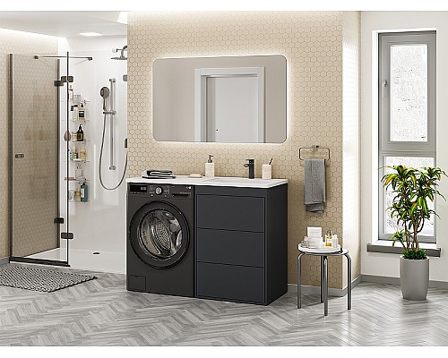 Тумба под раковину Brevita Grafit 120 GRA-01060-013Я Графит матовый