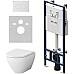 Комплект унитаза с инсталляцией AM.PM Spirit V2.0 FlashClean IS100101.701700 с сиденьем Микролифт и Белой глянцевой клавишей смыва