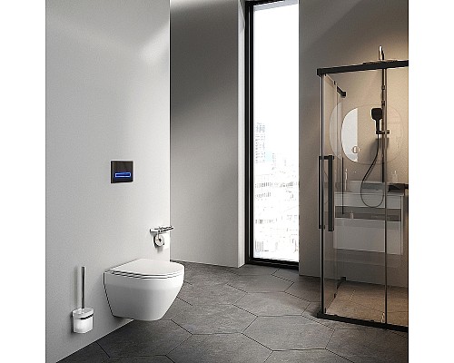 Комплект унитаза с инсталляцией AM.PM Spirit V2.0 FlashClean IS100101.701700 с сиденьем Микролифт и Белой глянцевой клавишей смыва