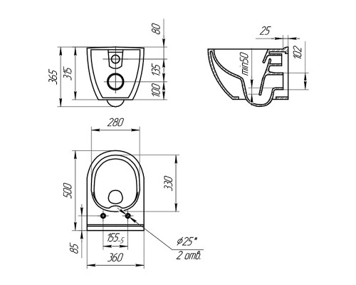 Унитаз Cersanit Brasko Smart Clean On DPL EO slim LP 64824 подвесной с сиденьем Микролифт