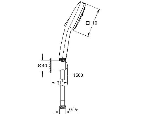 Душевой гарнитур Grohe Tempesta Cube 110 27588003 Хром