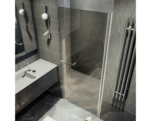 Душевая дверь Maybah Glass MGD-459-5 900x1980 на монопетле Хром матовый стекло бронзовое