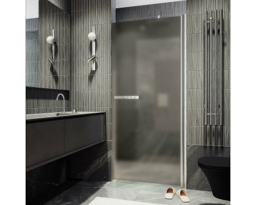 Душевая дверь Maybah Glass MGD-460-5 900x1980 на монопетле Хром матовый стекло бронзовое матовое