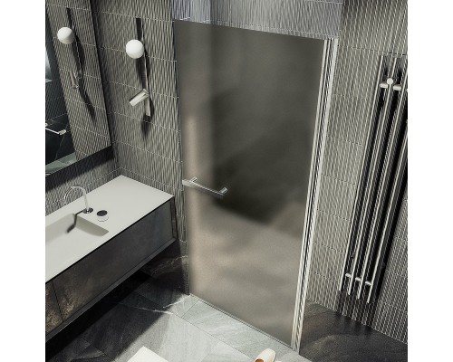 Душевая дверь Maybah Glass MGD-460-5 900x1980 на монопетле Хром матовый стекло бронзовое матовое