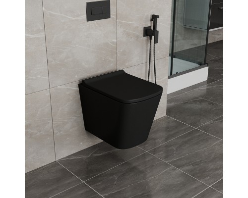 Комплект унитаза с инсталляцией Maretti Umbria UM51EL56052 с сиденьем Микролифт и Черной матовой клавишей смыва