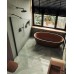 Душевая перегородка Maybah Glass 790x1950 в широком профиле Черный стекло сатиновое