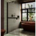 Душевая перегородка Maybah Glass 890x1950 в широком профиле Черный стекло бронзовое матовое