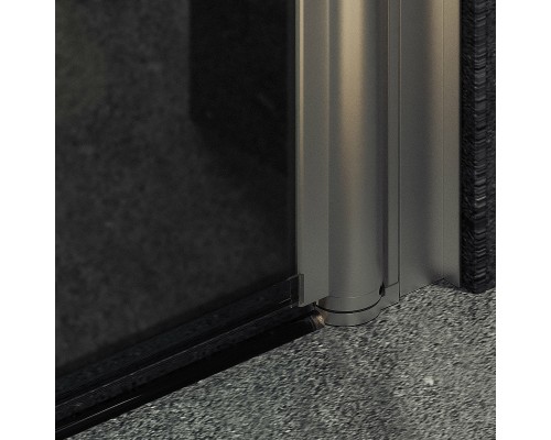 Душевая дверь Maybah Glass MGD-813-5 900x1980 на монопетле Хром матовый стекло графитовое матовое