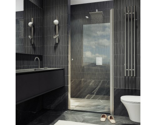 Душевая дверь Maybah Glass MGD-797-5 600x1980 на монопетле Хром матовый стекло прозрачное