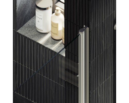 Душевая дверь Maybah Glass MGD-797-5 600x1980 на монопетле Хром матовый стекло прозрачное