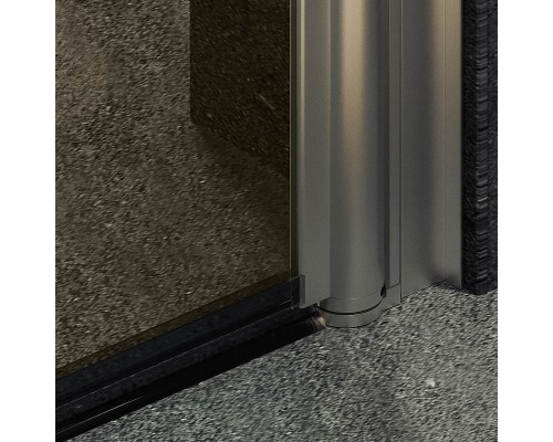 Душевая дверь Maybah Glass MGD-798-5 600x1980 на монопетле Хром матовый стекло бронзовое