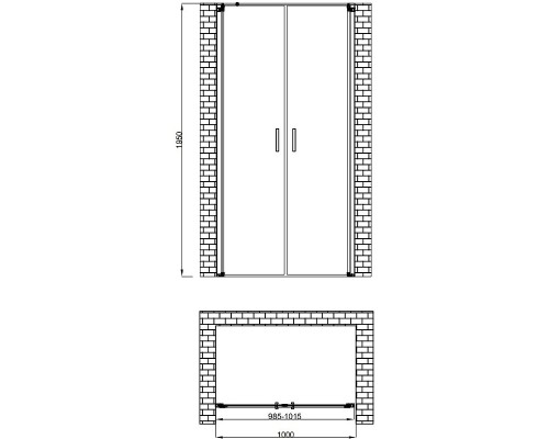 Душевая дверь Berges Legos LS-3 100 062026 профиль Хром стекло прозрачное